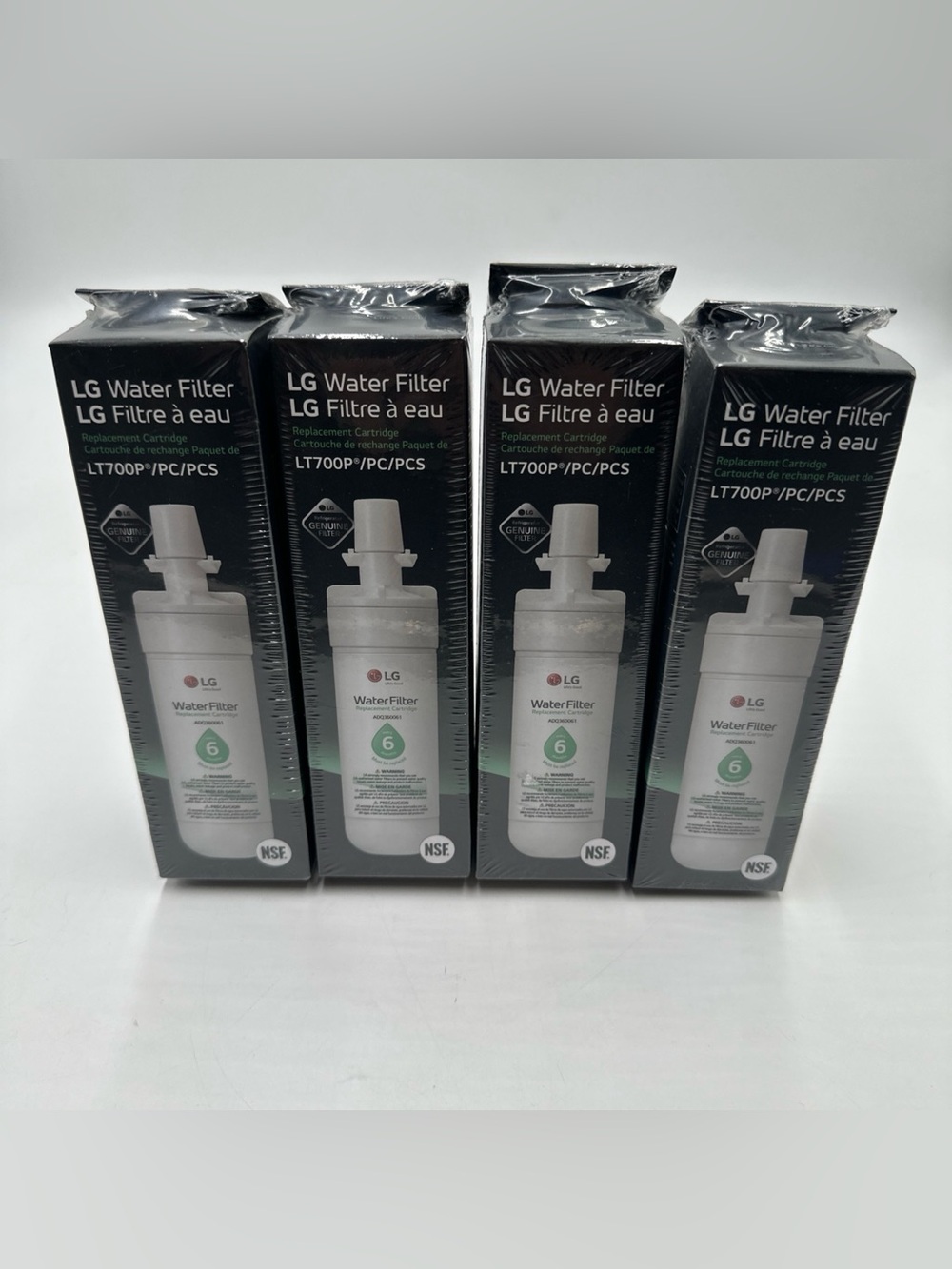 4 Genuine LG LT700P PC PCS Refrigerator Water Filters ADQ360061 New Sealed